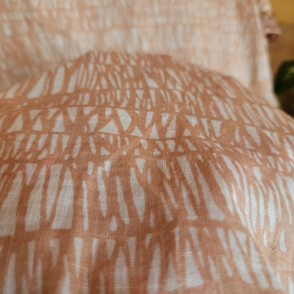 J Crew 💜 Sea Grass Peach Top Tassle Fringe Sequin Bead Trim Shirt Semi Sheer 6 - Picture 8 of 11